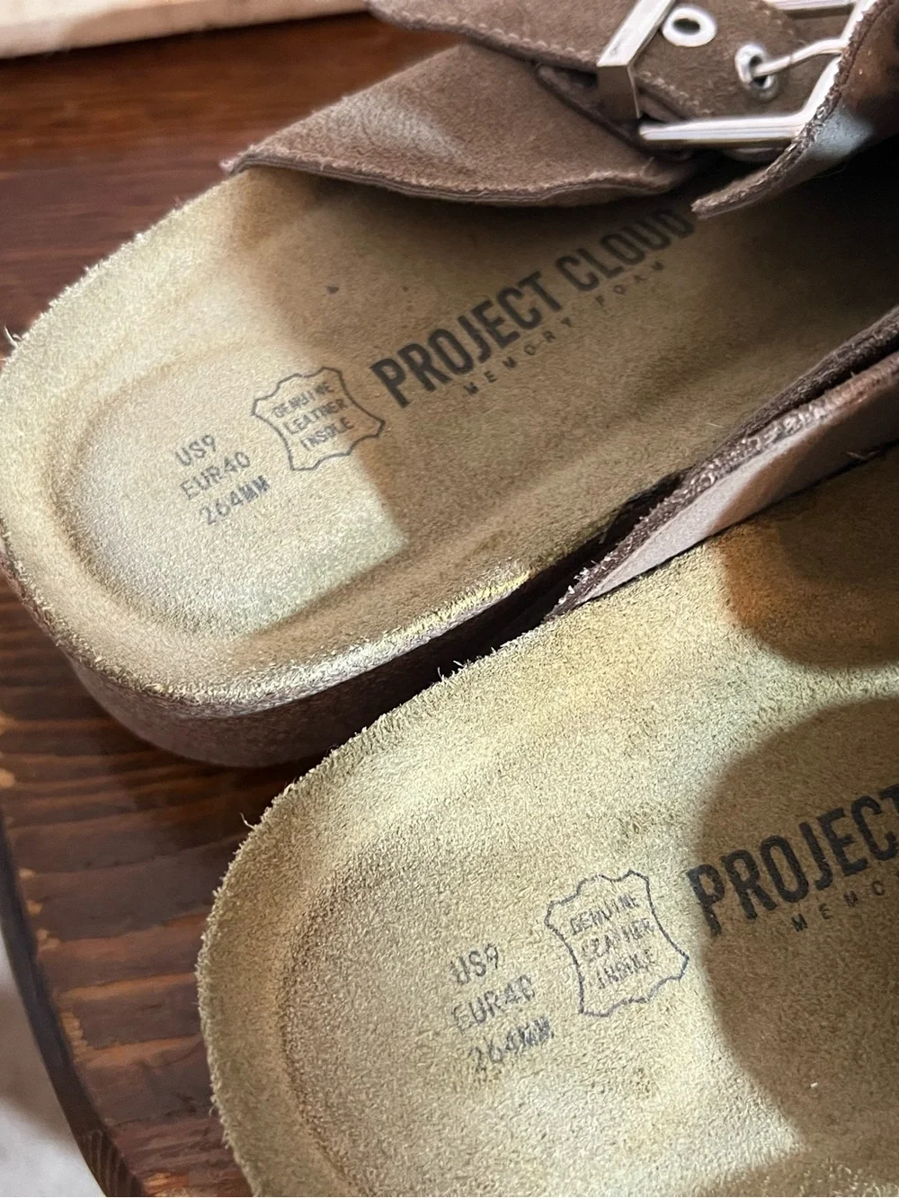 Project Cloud Taupe Suede Slip-On Mule with Buckle - Picture 3 of 4